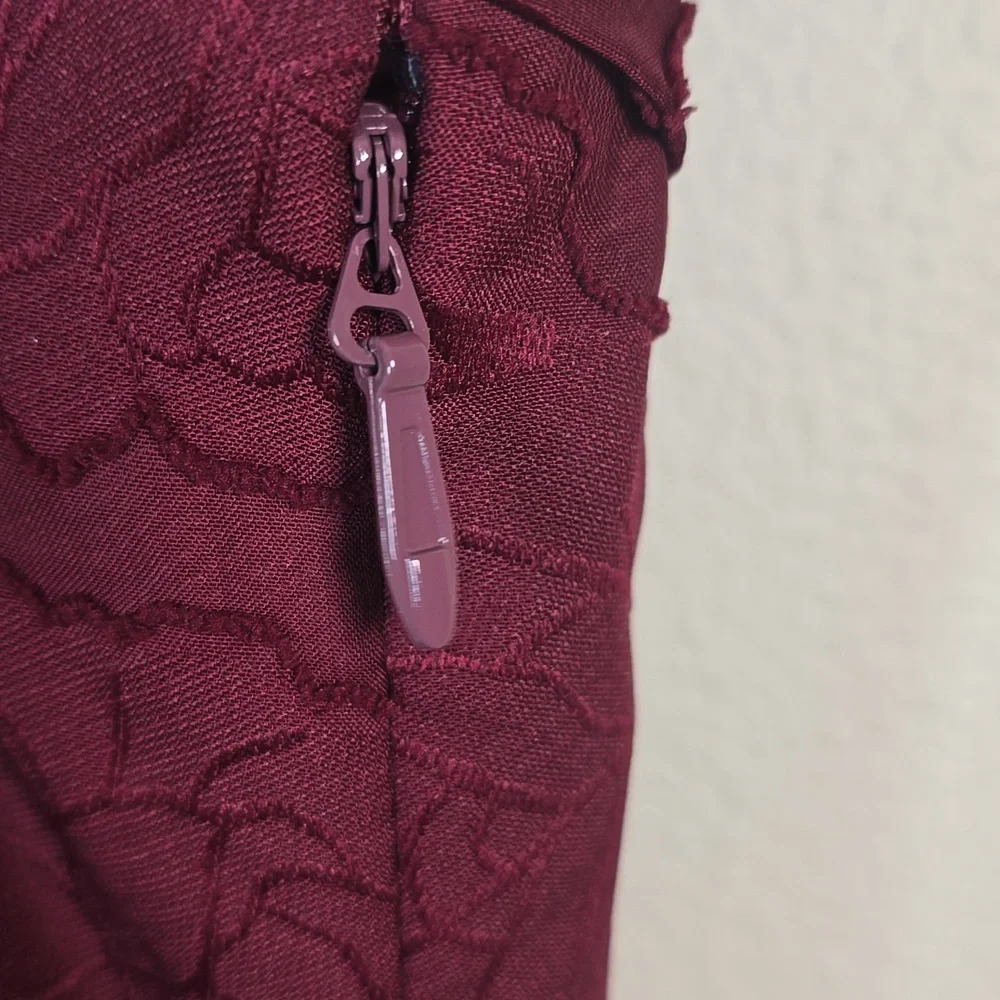 Azazie Denisa Wine Color Floral Burnout Spaguetti Straps Size 14 NwT. - Picture 13 of 16